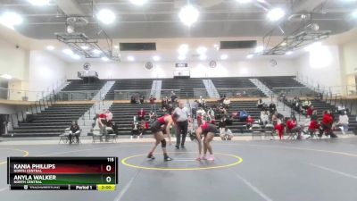 115 lbs Semifinal - Kania Phillips, North Central vs Anyla Walker, North Central