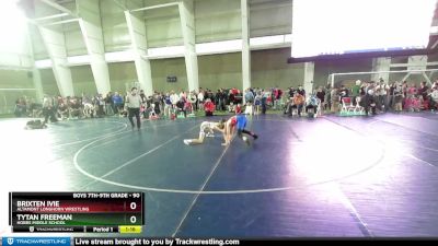 90 lbs Quarterfinal - Tytan Freeman, Hobbs Middle School vs Brixten Ivie, Altamont Longhorn Wrestling