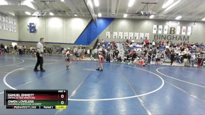 76 lbs Champ. Round 3 - Owen Loveless, Sanderson Wrestling Academy vs Samuel Emmett, Uintah Jr High Wrestling