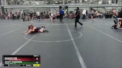 76 lbs Semis (4 Team) - Gannon Erb, Mat Warriors Green vs Wyatt Hassinger, Xtreme Team