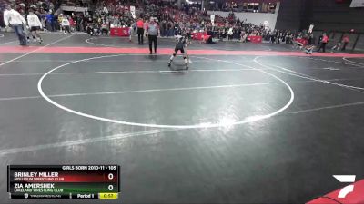 105 lbs Cons. Round 5 - Zia Amershek, Lakeland Wrestling Club vs Brinley Miller, Mollitium Wrestling Club