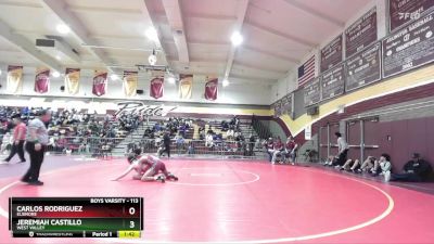 113 lbs Champ. Round 2 - Carlos Rodriguez, Elsinore vs Jeremiah Castillo, West Valley