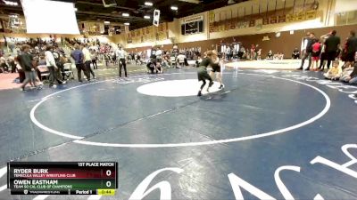 77 lbs 1st Place Match - Owen Eastham, Team So Cal Club Of Champions vs Ryder Burk, Temecula Valley Wrestling Club