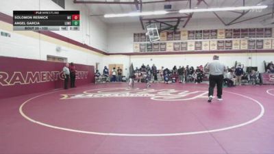 133 lbs Champ. Round 2 - Angel Garcia, Lemoore College vs Solomon Resnick, Mission College