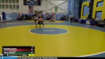 132 lbs Champ. Round 1 - Dustin Elliott, Delmar Junior-Senior H S vs Billy Hackett, St Georges Tech HS