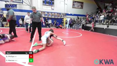 67 lbs Quarterfinal - Bodey Phillips, Bristow Wrestling vs Damen Macias, Berryhill Wrestling Club