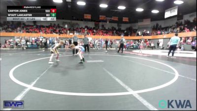 61 lbs 3rd Place - Canyon Jones, Tecumseh Youth Wrestling vs Wyatt Lancaster, Norman Grappling Club