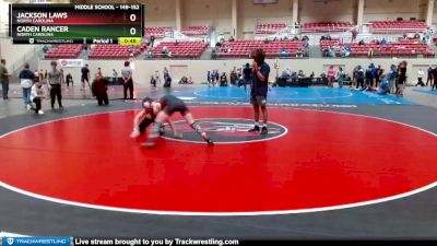 149-152 lbs Round 1 - Jackson Laws, North Carolina vs Caden Rancer, North Carolina