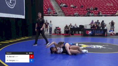 120 lbs Cons 4 - Rianna Bernal, Surfside RTC vs Angelina Vargas, Greater Heights Wrestling