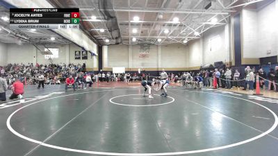 120 lbs Quarterfinal - Jocelyn Antes, Frontier vs Lyddia Brum, Upper Cape Cod RVT School