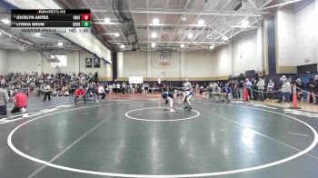 120 lbs Quarterfinal - Jocelyn Antes, Frontier vs Lyddia Brum, Upper Cape Cod RVT School