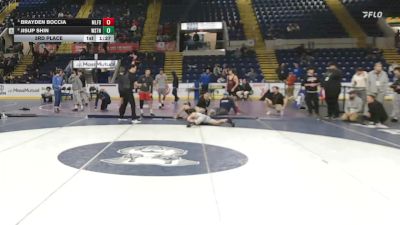 126 lbs 3rd Place - Brayden Boccia, Milford vs Jisup Shin, Weston