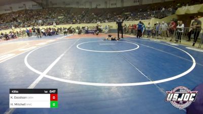 43 lbs Round Of 32 - Keller Goodson, Cashion Youth Wrestling vs Hudson Mitchell, Wichita Wrestling Club