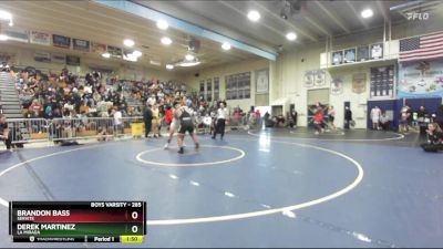 285 lbs Champ. Round 2 - Brandon Bass, Servite vs Derek Martinez, La Mirada