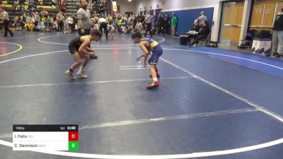 74 lbs Consy 5 - Ivan Felix, Felix Wrestling Acad. vs Cael Dennison, South Fayette