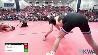 92 lbs Quarterfinal - Kruse Sparks, Tonkawa Takedown Club vs Brendon Burns, Kansas Young Guns