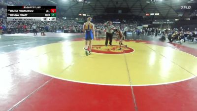 Girls 1B/2B/1A 125 Champ. Round 1 - Kenna Pratt, Rochester (Girls) vs Daira Francisco, Zillah (Girls)