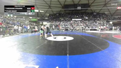 Boys 2A 215 lbs Champ. Round 1 - Tyler Grant, East Valley (Spokane) vs Theodore Stearns, North Kitsap