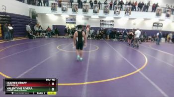 145 lbs Quarterfinal - Hunter Craft, Greybull MS vs Valentyne Rivera, Lander Middle School