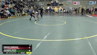 119 lbs Semifinal - Dominick Votta, Eagle River High School vs Vincent Robinson, South Anchorage High School