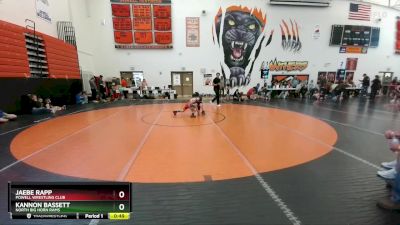 67 lbs Semifinal - JaeBe Rapp, Powell Wrestling Club vs Kannon Bassett, North Big Horn Rams