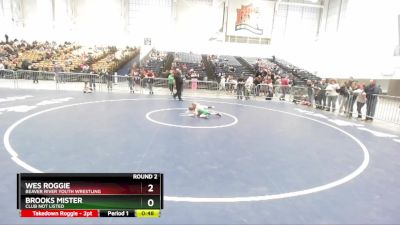 38 lbs Round 2 - Wes Roggie, Beaver River Youth Wrestling vs Brooks Mister, Club Not Listed