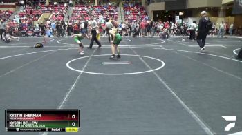 90 lbs Cons. Round 2 - Kyson Bellew, Mulvane Jr. Wrestling Club vs Kystin Sherman, Wichita Blue Knight