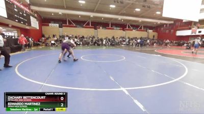 159 lbs Champ. Round 3 - Edwardo Martinez, Ukiah High School vs Zachary Bettencourt, Petaluma High School