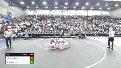 165 lbs Quarterfinal - Jacob Rhoades, Uintah vs Deegan Hardy, Box Elder