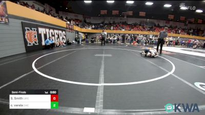 58 lbs Semifinal - Sawyer Smith, Little Axe Takedown Club vs Cato Varela, Chickasha Youth Wrestling