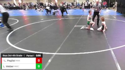 Boys 3rd-4th Grade - 71 Champ. Round 2 - Luca Pagliai, Moen Wrestling Academy vs Liam Weber, Mustang Wrestling Club