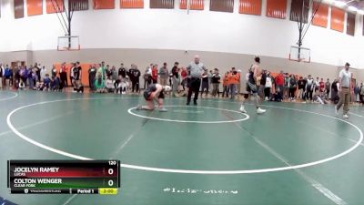120 lbs Champ. Round 1 - Colton Wenger, Clear Fork vs Jocelyn Ramey, Lucas