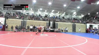 150 lbs Cons. Round 3 - Nathan Stack, Lafayette Harrison vs Cory Brown, Monroe Central Club Wrestling