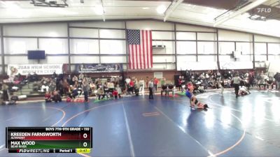 110 lbs Cons. Round 4 - Max Wood, Bear River vs Kreeden Farnsworth, Altamont