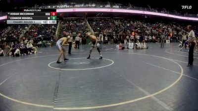 2A 165 lbs Champ. Round 1 - Connor Ridgell, Wilkes Central High School vs Josiah McCowan, North Stanly