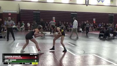 100 lbs 5th Place Match - Abby Kennis, Bettendorf vs Addison Schulte, West Delaware, Manchester