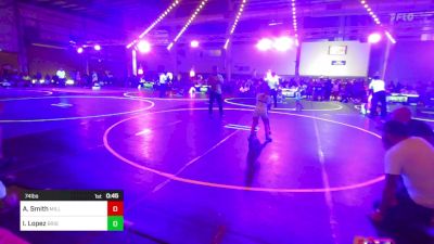 74 lbs Semifinal - Adley Smith, Millard South WC vs Isabelle Lopez, Brighton WC