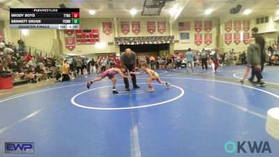 49 lbs Quarterfinal - Brody Boyd, Team Tulsa Wrestling Club vs Bennett Grose, Ponca City Wildcat Wrestling