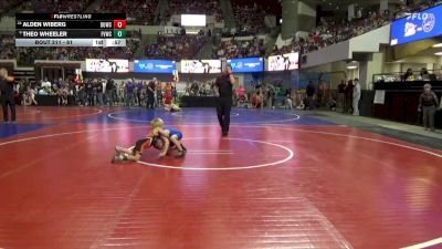 61 lbs Champ. Round 1 - Theo Wheeler, Flathead Valley Wrestling Club vs Alden Wiberg, Shepherd Wrestling Club