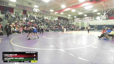 150 lbs Champ. Round 1 - Nathaniel Gallardo, Sahuarita vs Cole Sinclair, St. Augustine