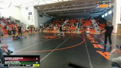 82-86 lbs Cons. Semi - Hayden Harshman, North Big Horn Rams vs Quentin Parra, Worland Wrestling Club