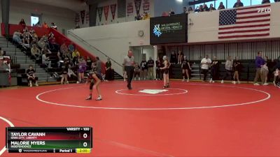 100 lbs Champ. Round 1 - Malorie Myers, Independence vs Taylor Cavanh, Iowa City, Liberty
