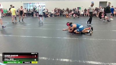 98 lbs Round 5 (6 Team) - Paul Rios, U2 Upstate Uprising vs Soren Bakkar, Mat Monkeys