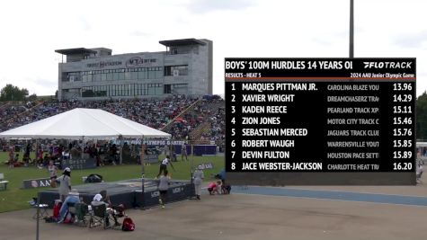 Youth Boys' 100m Hurdles, Semi-Finals 6 - Age 14