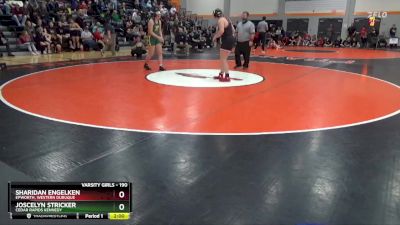 190 lbs Semifinal - Sharidan Engelken, Epworth, Western Dubuque vs Joscelyn Stricker, Cedar Rapids Kennedy