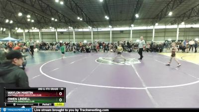 54 lbs Round 3 - Owen Lindell, Lewiston Wrestling Club vs Waylon Martin, Southern Idaho Wrestling Club