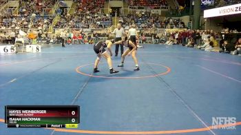 107 lbs Quarterfinal - Isaiah Hackman, Velva vs Hayes Weinberger, New Salem-Almont