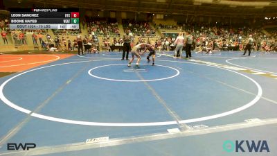70 lbs Quarterfinal - Leon Sanchez, Owasso Takedown Club vs Boone Hayes, Weatherford Youth Wrestling
