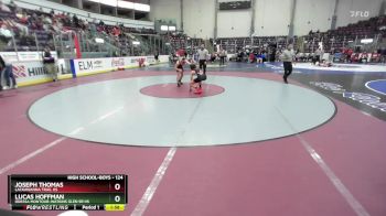 124 lbs Champ. Round 3 - Joseph Thomas, Lackawanna Trail Hs vs Lucas Hoffman, Odessa Montour-Watkins Glen Sr HS