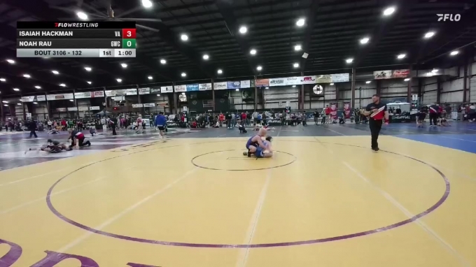 Noah Rau Discus 132 lbs Champ. Round 2 - Isaiah Hackman, Velva Aggies vs Noah Rau ...